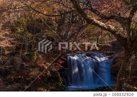 （山梨県）紅葉が美しい鐘山の滝 108832920