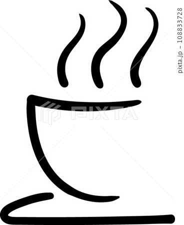 a half cup of hot coffee icon 108833728