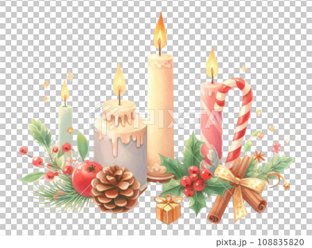 cute christmas candle illustration 108835820