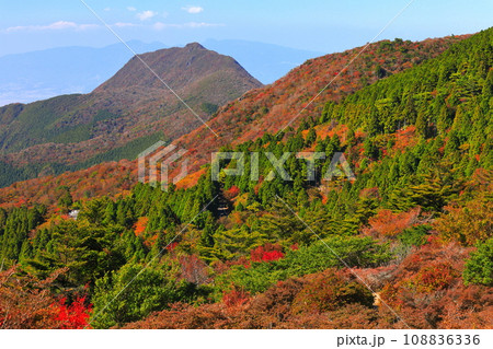 【長崎県】快晴の雲仙仁田峠の紅葉 【長崎県】快晴の雲仙仁田峠の紅葉 108836336
