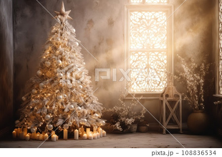 Christmas design interior in boho style Christmas design interior in boho style 108836534