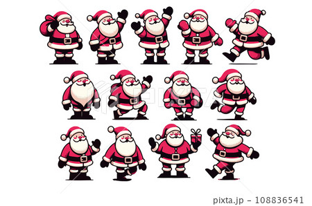 クリスマスを彩るサンタクロースのコレクション-生成AI クリスマスを彩るサンタクロースのコレクション-生成AI 108836541