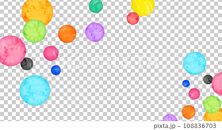Colorful polka dot pattern watercolor frame background material 108836703