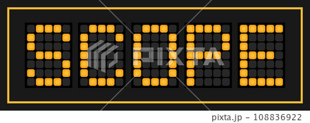 Orange color led banner in word scope on black background Orange color led banner in word scope on black background 108836922