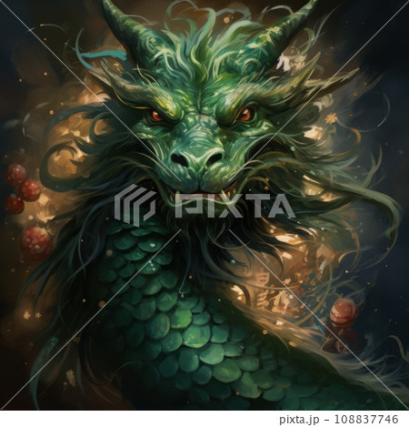 Green dragon, zodiac symbol of New Year Green dragon, zodiac symbol of New Year 108837746
