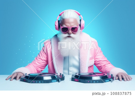 Santa Claus DJ in Christmas party Santa Claus DJ in Christmas party 108837875