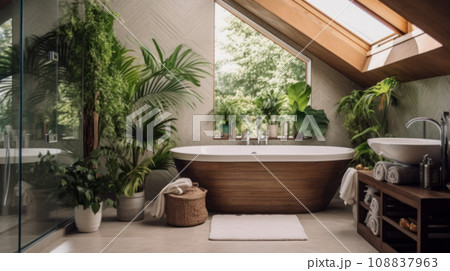 Cozy posh luxurious interior design of bathroom 108837963