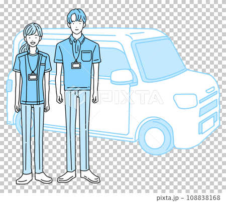 提供上門醫療服務和上門護士的醫務人員，男性和女性 108838168