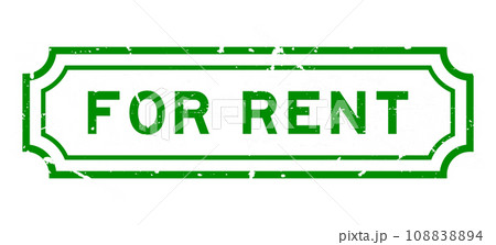 Grunge green for rent word rubber seal stamp on white background 108838894