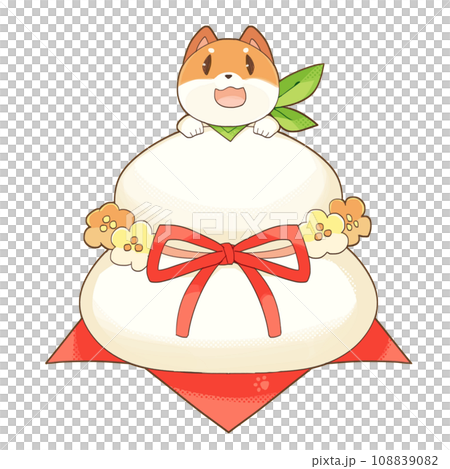 鏡餅の柴犬乗せ 108839082