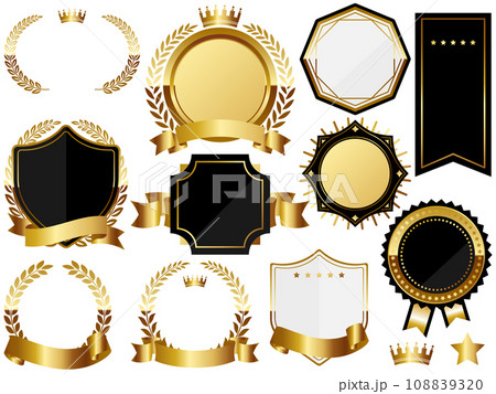 高級感のあるエンブレムセット　ゴールド 108839320