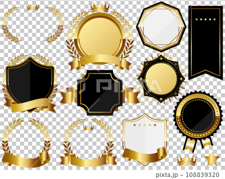 高級感のあるエンブレムセット　ゴールド 108839320