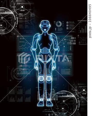 サイバーなCGデザインホログラム サイバーなCGデザインホログラム 108840495