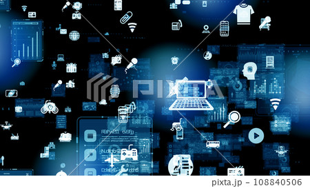 サイバーなCGデザインホログラム 108840506