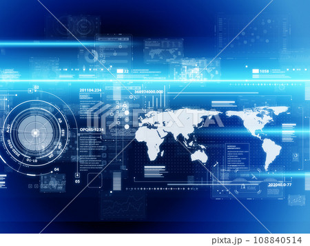 サイバーなCGデザインホログラム 108840514