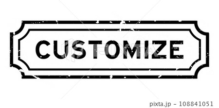 Grunge black customize word rubber seal stamp on white background 108841051