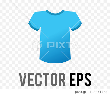Vector gradient blue blank unisex tee icon 108841568