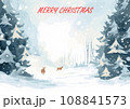 Vector illustration of Merry Christmas background and Happy New Year greeting card 108841573