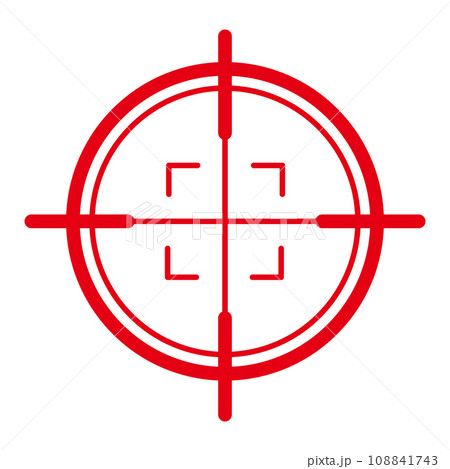 ターゲット スコープ　的　アイコン　赤 108841743