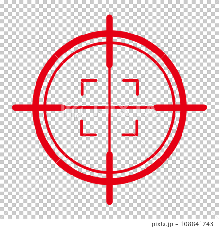 ターゲット スコープ　的　アイコン　赤 108841743
