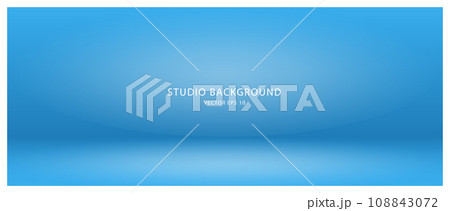 Empty blue studio background. An empty studio room for a photo shoot or presentation. Empty blue studio background. An empty studio room for a photo shoot or presentation. 108843072