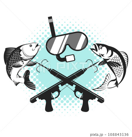 Mask and gun for underwater fishing Mask and gun for underwater fishing 108843136