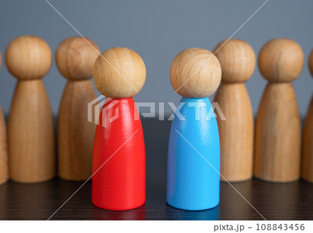 Rivalry between two main political parties. Inability of legislators to negotiate. Government shutdown. Political debate. Find consensus. Candidate for leadership competition. 108843456