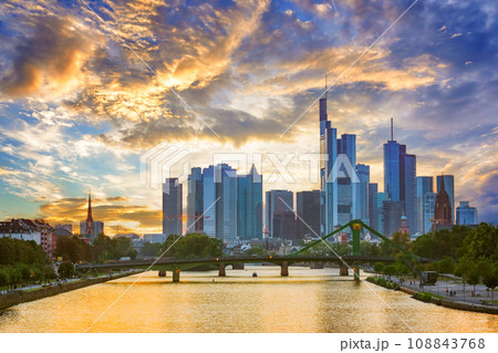 Frankfurt am Main at sunset 108843768