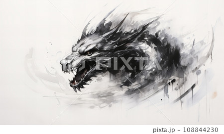 墨絵の龍 108844230