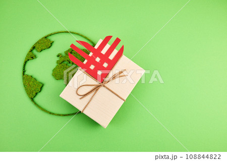 Giving Tuesday, the global day of charity. Red linear heart. 108844822