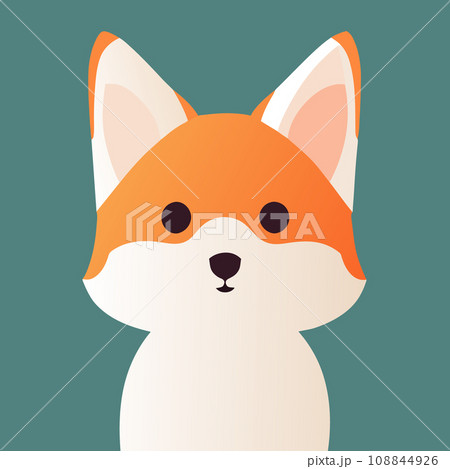 Cute cartoon puppy on grey background. 108844926