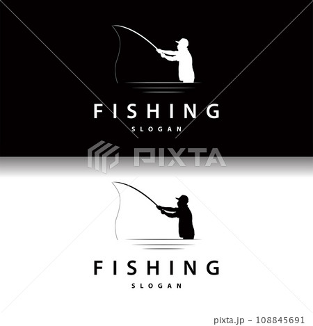 Angler Fishing Logo, Simple Outdoor Fishing Man - Stock Illustration  [108845691] - PIXTA