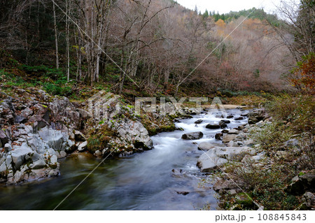 飛騨高山　せせらぎ街道沿いの晩秋の渓流 108845843