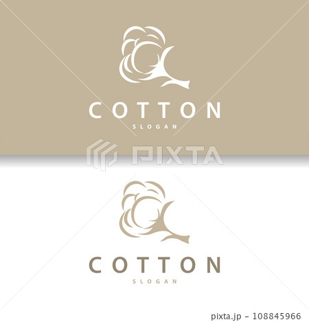 Cotton Logo, Soft and Smooth Cotton Plant Design for Business Brands with Simple Lines And Stem Cotton Logo, Soft and Smooth Cotton Plant Design for Business Brands with Simple Lines And Stem 108845966