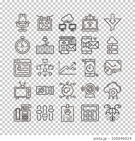 device artificial intelligence technology icon set device artificial intelligence technology icon set 108846024