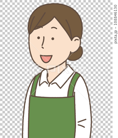 女性定員　バストアップ　シンプルイラスト 108846130