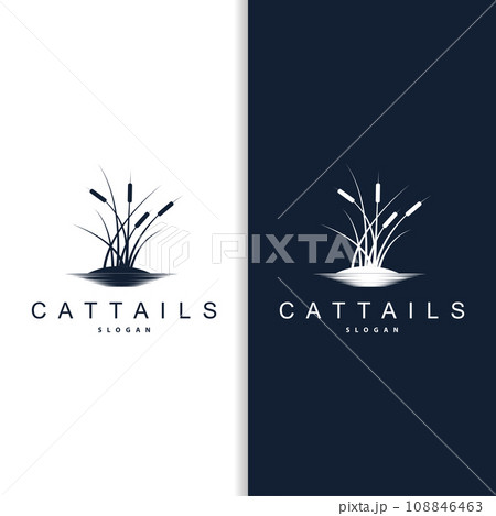 Creek and Cattail River Logo, Simple Minimalist Grass Design for Business Brand Creek and Cattail River Logo, Simple Minimalist Grass Design for Business Brand 108846463