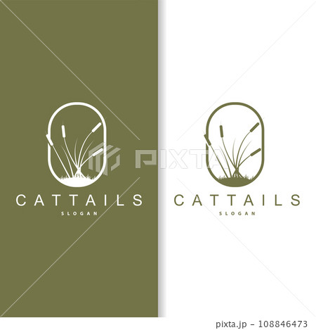 Creek and Cattail River Logo, Simple Minimalist Grass Design for Business Brand Creek and Cattail River Logo, Simple Minimalist Grass Design for Business Brand 108846473
