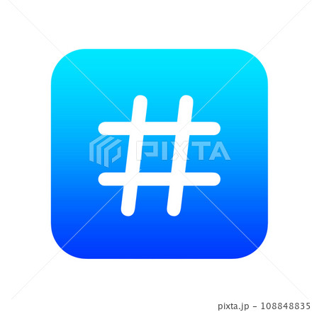 青いグラデーションのハッシュタグのアプリ 108848835