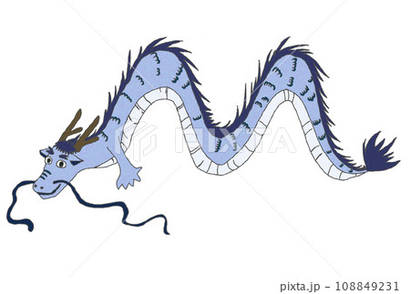 かわいい竜のイラスト【青】 108849231