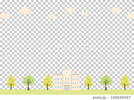 Landscape illustration with school 108849487