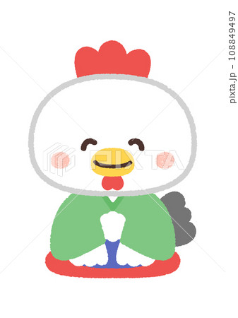 あいさつする　ニワトリ 108849497