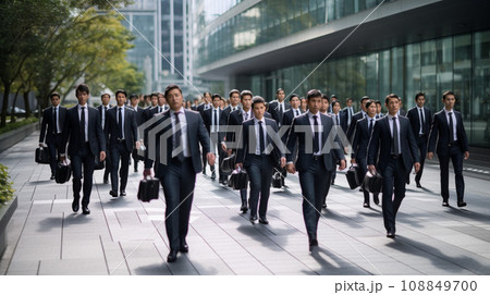 行き交う人々 108849700