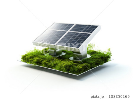 Photovoltaic solar panels isolated from the white background.  solar battery system. AI Generative. 108850169
