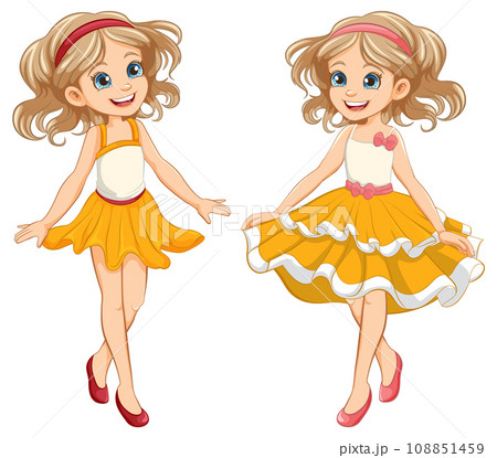 Fantasy Party Princess Dress for Cartoon Girl Characters Fantasy Party Princess Dress for Cartoon Girl Characters 108851459