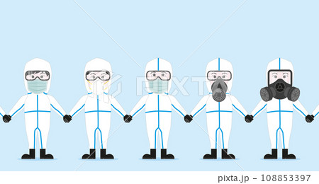 Asian group of medical team. Doctor wear surgical mask medical full body Asian group of medical team. Doctor wear surgical mask medical full body 108853397