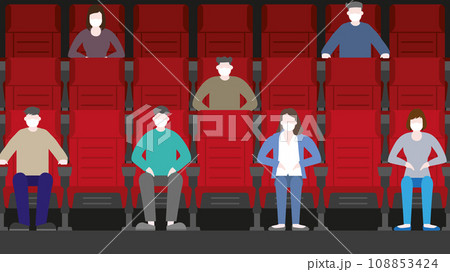 Movie theater lifestyle after pandemic covid-19 corona virus. 108853424