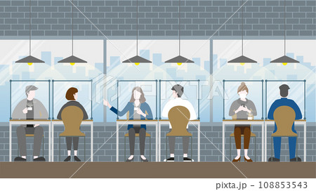 Group of business people meeting in coffee cafe with new normal lifestyle. 108853543