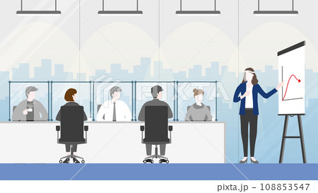 Group of business people meeting in office conference room with new normal lifestyle 108853547