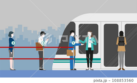 New normal public transportation city lifestyle after pandemic. 108853560